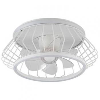 Ventilador de techo Plafón LED Cobra 50W 4800Lm CCT Regulable con estructura en rejilla