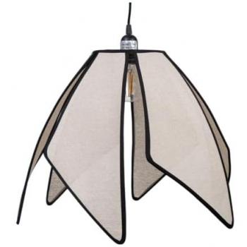 Lámpara de Techo Romimex Negro Natural Bambú Flor 45 x 35 x 45 cm