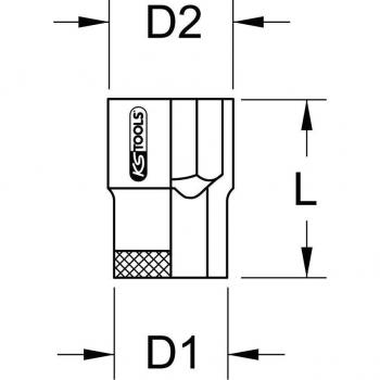 Llave de vaso aislada 1/2 con protección, tamaño 7/8 KS Tools 117.1363