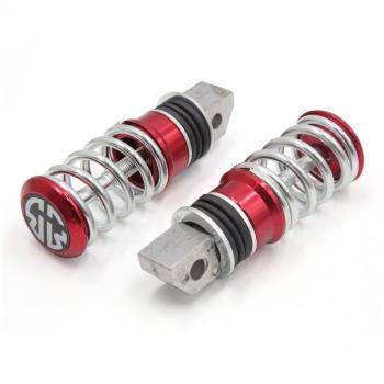 Sourcingmap – ® 2pcs Rojo Aleación De Aluminio Motocicleta trasera pie clavijas pedales Set