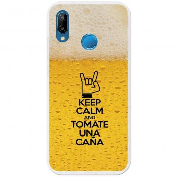 German Tech Funda Gel para Huawei P20 Lite, Carcasa TPU Flexible Fabricada con la Mejor Silicona, Protege y se Adapta a la Perfección a tu Smartphone y con Nuestro Exclusivo Diseño Keep Calm Caña.