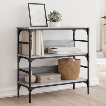 vidaXL Mesa Consola de Madera de Ingeniería 75x32x75 cm - Negro, Roble Sonoma, Roble Ahumado, Mesa de Sofá, Mesa de Entrada para Salón, Consola de Entrada, Mueble Rec