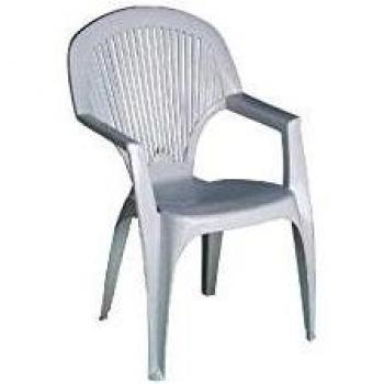 Garden Life 8301 Monobloc con Respaldo Alto, Blanco, 44x45x87.5 cm