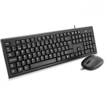 V7 J153313 USB + PS/2 QWERTY Español Negro - Teclado
