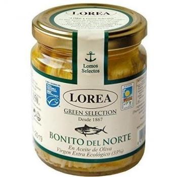 Lorea Gourmet - Bonito del Norte en aceite de oliva Virgen Extra Ecológico. Tarro 225g.