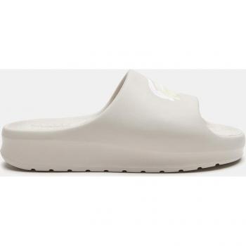 Chanclas Lacoste Croco 2.0 Evo de mujer en material sintético color ecru, talla 35,5