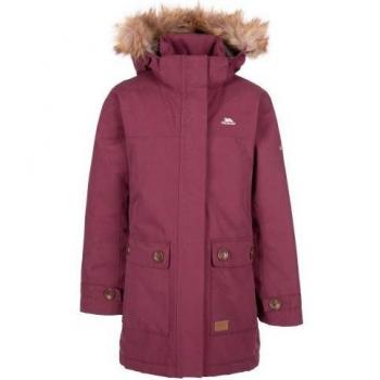 Trespass - Chaqueta Impermeable Rhoda Niñas, impermeable, transpirable, con capucha ajustable, bolsillo delantero con cremallera, diseño ligero y compacto