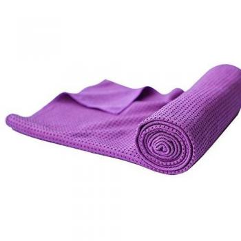 Umiwe El Yoga No Slip Mat Toalla con Perlas de Silicona - Ultra Absorbente de Microfibra, y Extras Agarre Bien - de Hot Yoga Ejercicio Entrenamiento de Pilates, Morado