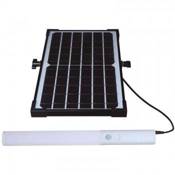 Regleta Led 10w con Panel Solar y carga USB, Portátil, Sensor de Movimiento y Crepuscular F BRIGHT