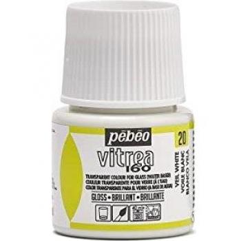 Pintura sobre vidrio Pebeo Vitrea 160 - Blanco brillante - 45 ml - Para adultos