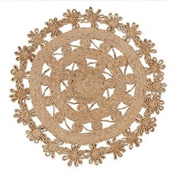 Alfombra Natural de Yute 120 x 120 cm - Decoración Hogar