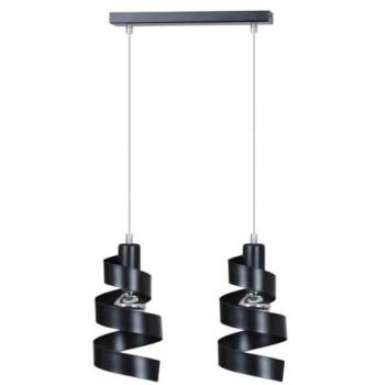 Lámpara de Suspensión Saga, Acero con Recubrimiento de Polvo Negro, 40x100x14 cm