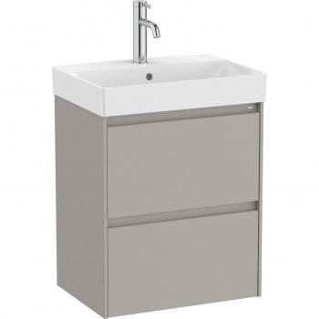 Mueble de baño compacto Roca Ona con 2 cajones y lavabo, color gris, medidas 500 x 360 x 645 mm