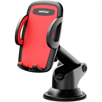 Mpow Soporte Móvil Coche para Salpicadero, Soporte de Teléfonos Universal con Brazo Largo Telescópico y Ventosa de Gel Fuerte, Botón de Liberación Rápida para iPhone, Galaxy, Nexus y Otros Movíles GPS Navegador