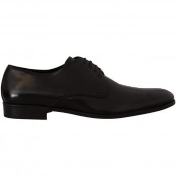 Dolce & Gabbana Black Leather Lace Up Formal Derby Shoes - EU39.5/US6.5, Business Shoes, male, Size: 6 1/2 US Elegant Black Leather Derby Shoes