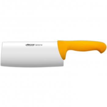Arcos Serie 2900, Cuchillo Macheta China, Hoja de Acero Inoxidable Nitrum de 200 mm, Mango inyectado en Polipropileno Color Amarillo