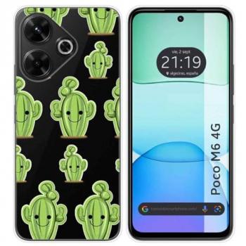 Funda Silicona Transparente Cactus para Xiaomi Poco M6 4G