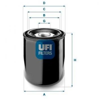Filtro de combustible UFI 26.632.00 y cartucho del secador de aire para sistema de aire comprimido UFI 27.259.00