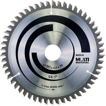 Bosch 54-Teeth Multi Material Circular Saw Blade, 190mm x 30mm x 2.4mm, Silver