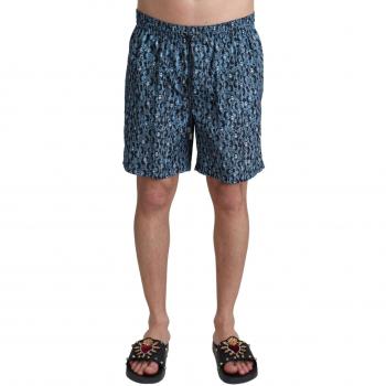 Dolce & Gabbana Blue Patterned Print Beachwear Shorts Swimwear - IT4 | S