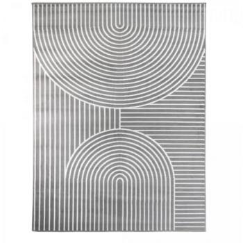 Alfombra de salón tejida gris 160x225 cm con motivos geométricos OEKO-TEX®
