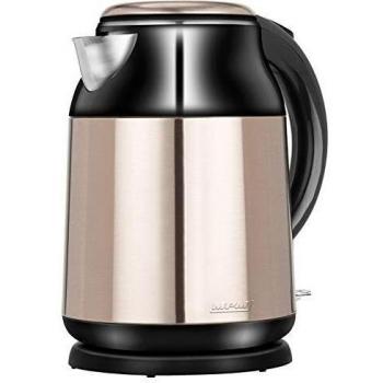 MPM MCZ-91M Hervidor de Agua Eléctrico 1,7 Litros, Diseño Moderno, Acero Inoxidable sin BPA, Resistencia