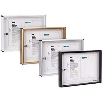 Arregui PAN41 Panel de Anuncios de aluminio y metacrilato para 2 hojas DIN A4, blanco