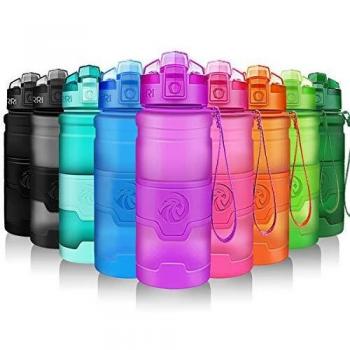 Botella de Agua Deportiva a Prueba de Fugas | Tritan Reutilizable Plástico Ecológico Botellas Sin BPA | 400ml/500ml/700 ml/1L,Para Niños Adulto, Apertura Con un Solo botón- Gimnasio,Senderismo,Colegio