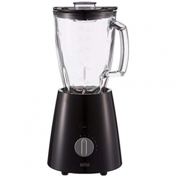 Braun JB3060BK - Batidora de Vaso Negra, Potencia 800W, 5 Velocidades, Cuchilla de Acero Inoxidable, Jarra Thermoresist de Cristal con Capacidad de 1.75L