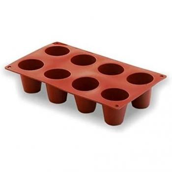 Lacor - 66813 - Molde Cilindro Grande 8 Cavidades Silicona - Rojo