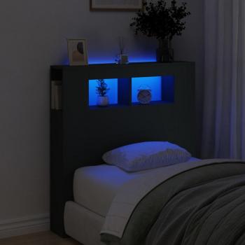 Cabecero LED negro 100x18,5x103,5 cm madera de ingeniería multicapa con iluminación integrada