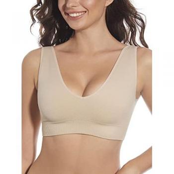 Sujetador deportivo Selene LETIANA mujer copa B, sin costuras, copas de relleno extraíbles, color tierra, talla S