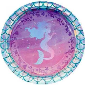 Creative Converting Mermaid Shine Lunch Plates Iridescent Foil