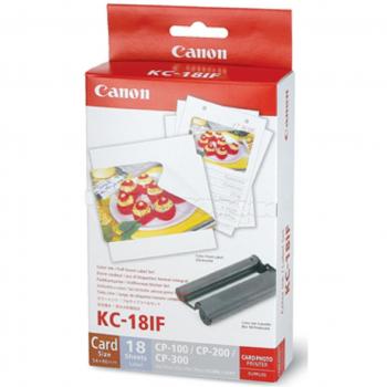 Canon KC-18IF Cartucho de Tinta + Papel Fotográfico Tarjeta Adhesiva 86x54mm (18u.)