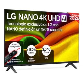Smart TV LG NANO 4K UHD AI NU90 43 Pulgadas - Procesador Inteligente α7, HDR10 Pro, webOS 26 con AI Copilot