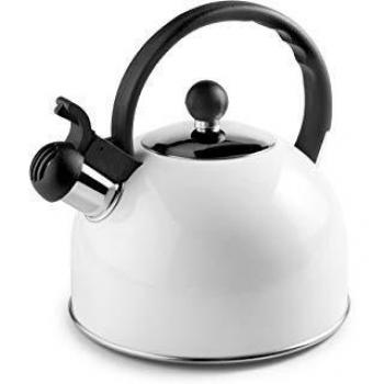 Ibili 8411922448504 Cafetera Silbante INOX, Blanco, 2.5 L, Nylon