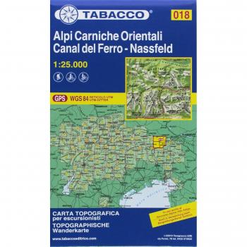 Mapa topográfico 018 Alpi Carniche Orientali - Canal del Ferro 1:25.000 - Edición multilingüe