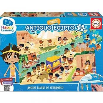 Educa - Egipto - Puzzle Happy Learning, Puzzle de 150 Piezas, Incluye lámina con Actividades para Aprender