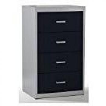 Archivador colgante Mauser de aluminio, 4 cajones, color gris antracita, dimensiones 80 x 60 x 135 cm