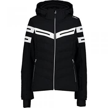 Chaqueta CMP Zip Hood Stretch Polyester con capucha desmontable, color negro, talla XXL, características: cremallera frontal, tejido elástico, diseño femenino