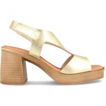 Sandalias Abiertas de Piel para Mujer MARILA BABANE con Tacón Alto en Color Platino