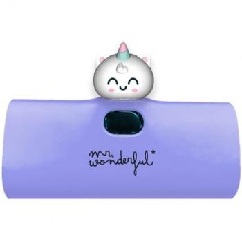 Mini Power Bank Mr. Wonderful 5000 mAh Gaticornio Tipo C con Carga Rápida
