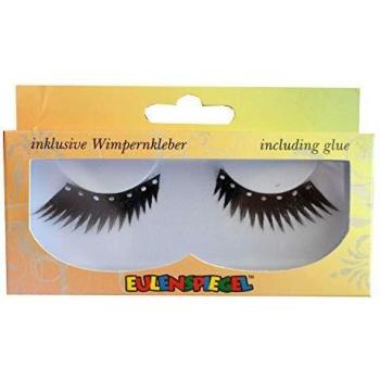 Eulenspiegel 000809 - pestañas artificiales - Negro con diamantes de imitación - 2 x 1 piezas
