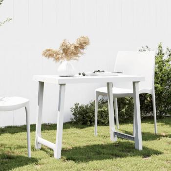 Mesa de camping con aspecto de madera PP blanca 79x56x64 cm