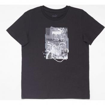 Camiseta de Manga Corta Niño Puma Essentials+ Street Art Grap Negro