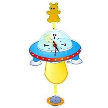 Horloge pour chambre d'enfant - Design vaisseau spatial UFO ou Idéal pour un garçon