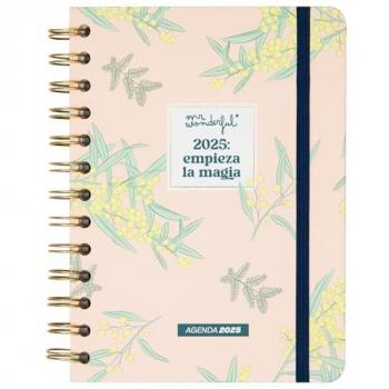 Agenda Office Pequeña 2025 Semanal - Empieza La Magia - Mr. Wonderful - Incluye 8 Hojas de Pegatinas y Frases Diarias Motivacionales