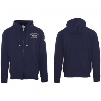 North Sails Men's Zip Hoodie Sweatshirt - Navy Blue Cotton Size Small