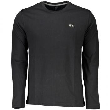La Martina Classic Crew Neck Embroidered Tee - XXL Black Wool Sweater