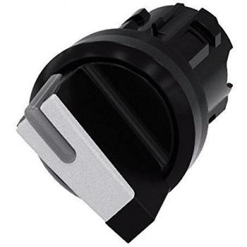 Siemens 3SU1002-2BF60-0AA0 Toggle Actuator, White, IP68, SIRIUS ACT Toggle Switch, Ø 22 mm, Black and White Front Ring (PVC), Selector Switch with Illumination